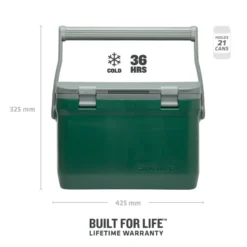 Stanley The Easy Carry Outdoor Cooler 15.1L - Green 10 Stanley The Easy Carry Outdoor Cooler 15.1L - Green -Vis Drang Verkoopwinkel ST1001623068 3